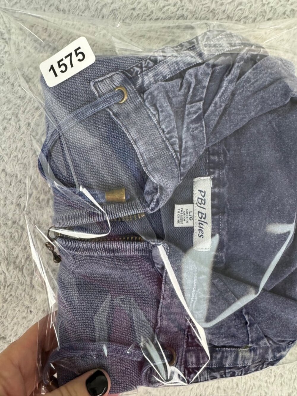 Blue Sleeveless Vest With Hood PBJ Blues L Casual Zip Front Drawstring Pocket - Picture 15 of 15